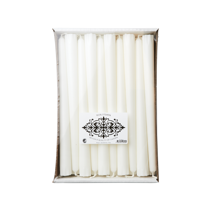 WHITE Taper candles, 50-pack, White