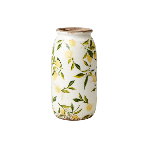 LEMONA Urna S, Vit/grön/gul