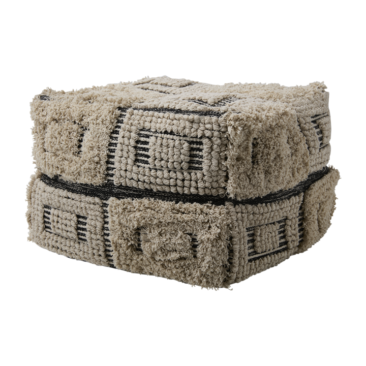 MINNA Sittpuff, Elfenben/svart