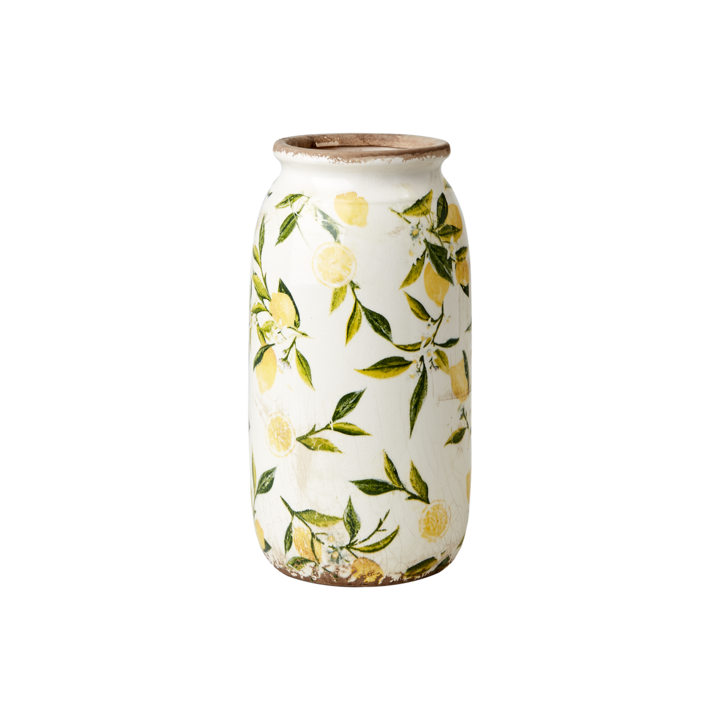 LEMONA Urna S, Vit/grön/gul