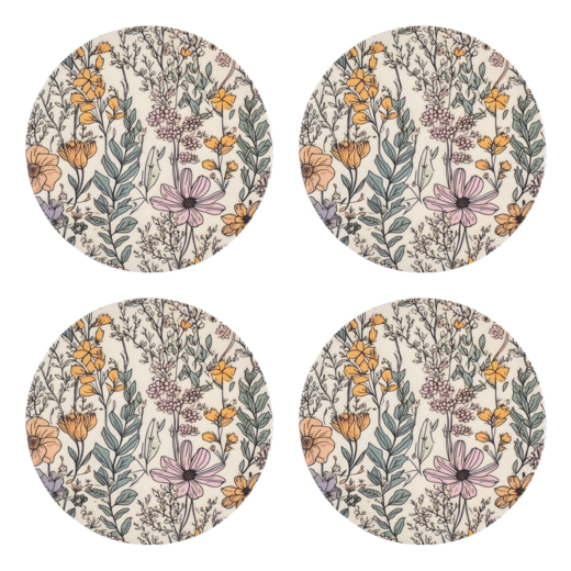 ELDORADO Glasunderlägg, set om 4, Flerfärgad