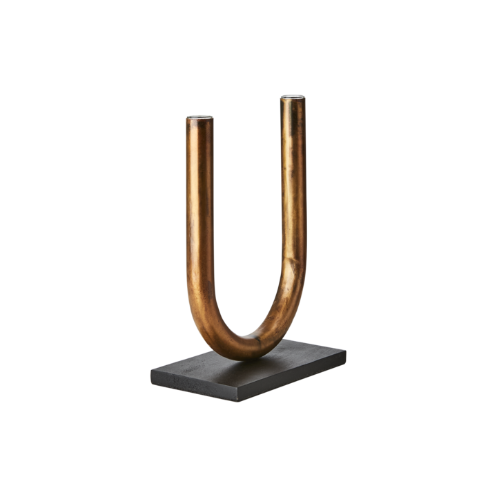 PIPER Ljusstake/vas, Kopparfärgad/svart