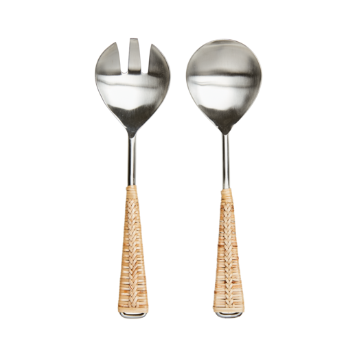 ODIN Salladsbestick, Silverfärgad/natur