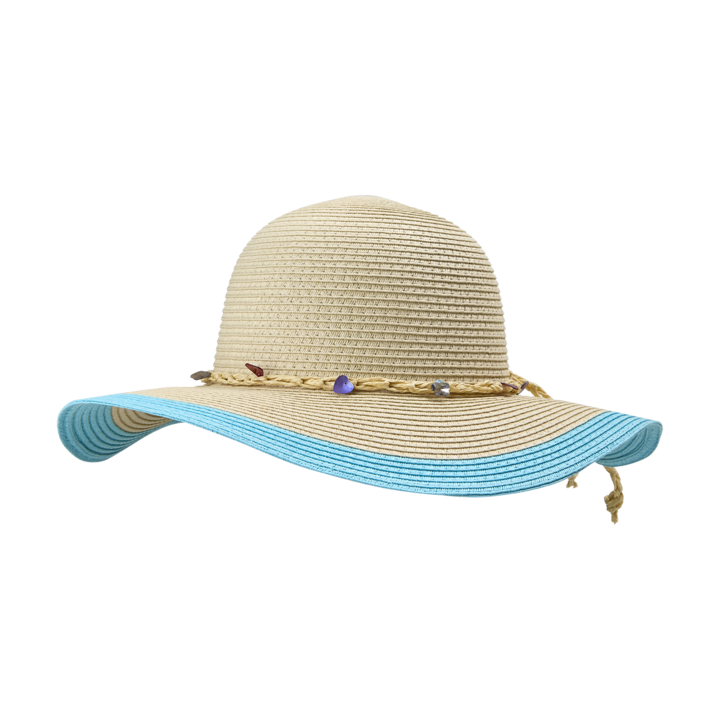 SAN REMO Stråhatt, Natur/blå