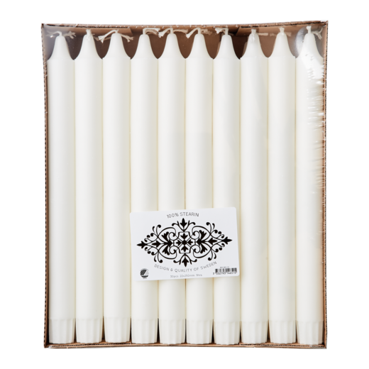 WHITE Taper candles, 30-pack, White