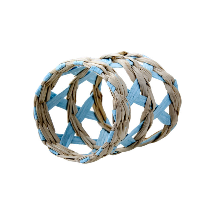 JILL Servettring, set om 4, Klar/ljusblå/natur