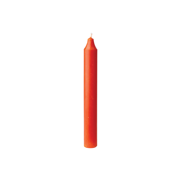 RUSTIC Taper candle, Dark orange