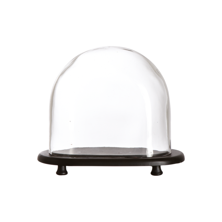 BELLA Glaskupa med fat S, Klar/svart