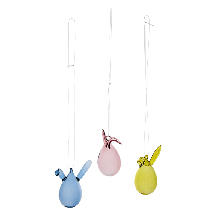 BUNNY Påskdekoration, 3-pack, Rosa/gul/blå