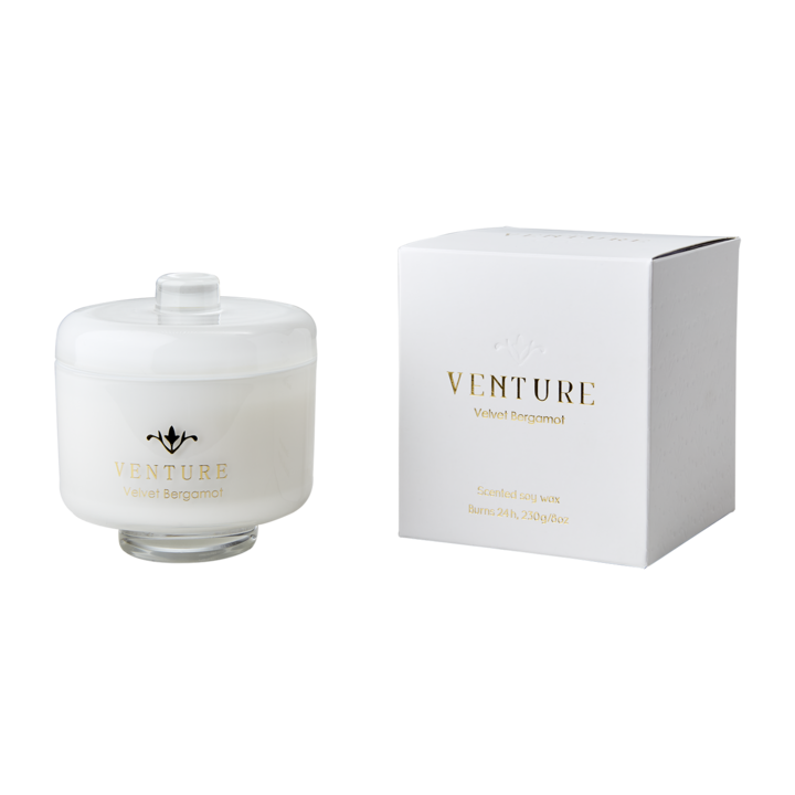 VENTURE Scented candle Velvet bergamot, White