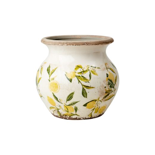 LEMONA Urna S, Vit/grön/gul