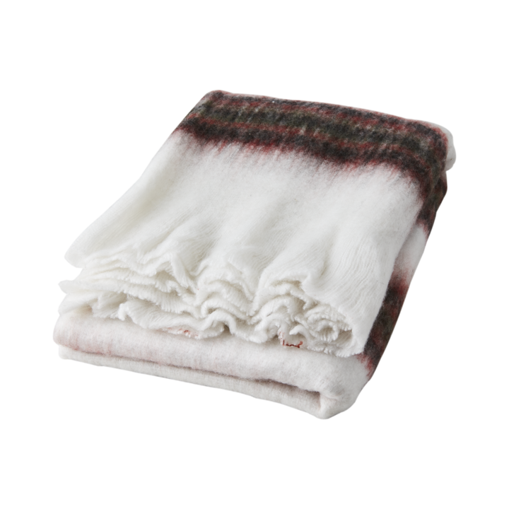 FRASSE Filt, Röd/grön/vit