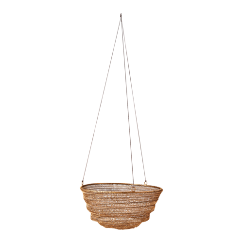 WIRE Hanging basket L, Brass colour
