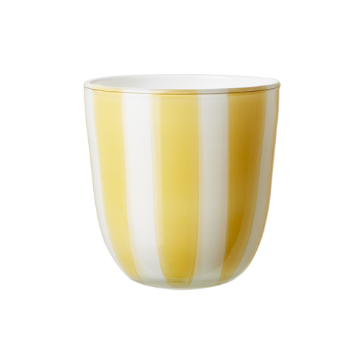 CIRCUS Portavela tea light S, Amarillo/blanco