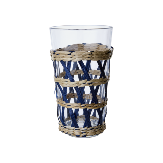 JILL Glas med överdrag, Klar/blå/natur