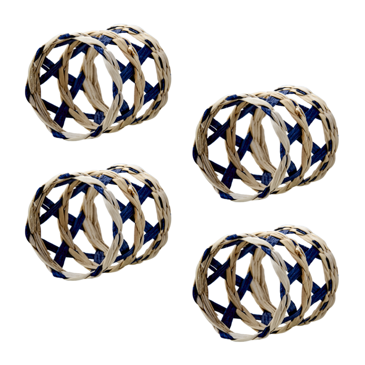 JILL Servettring, set om 4, Klar/blå/natur