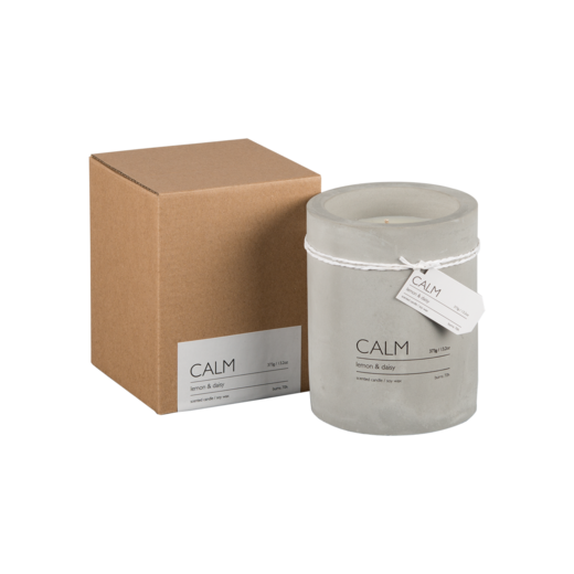 CALM Scented candle M Lemon & daisy, Brown/grey