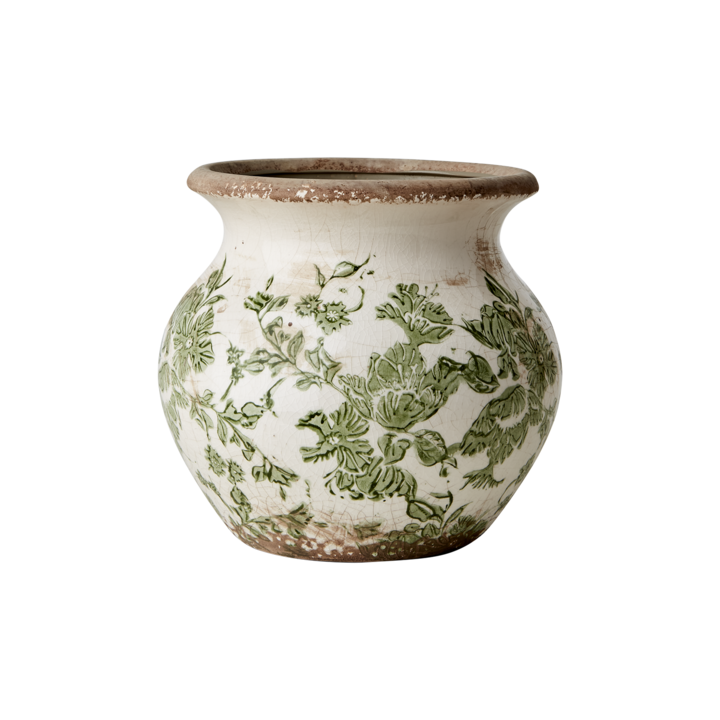 VICTORIA Urna S, Vit/grön