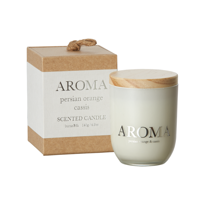 AROMA Doftljus S Persian orange & cassis, Brun/vit
