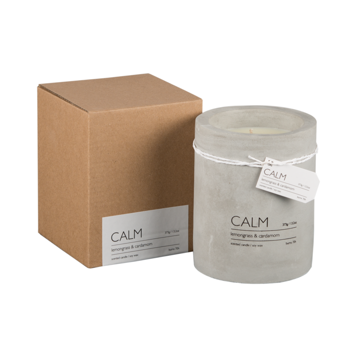 CALM Bougies parfumées M Lemongrass & cardamom, Marron/gris