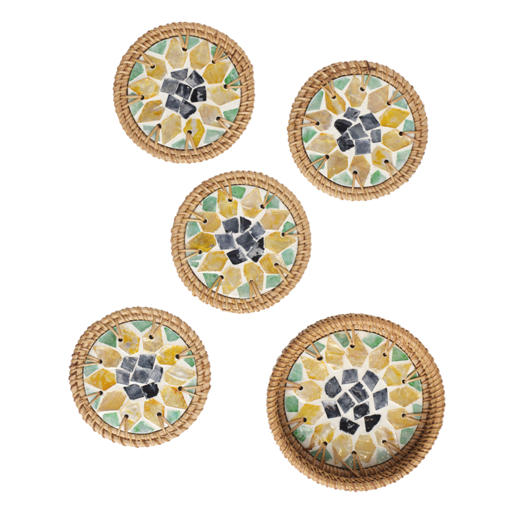 SUNNY Glasunderlägg, Natur/flerfärgad