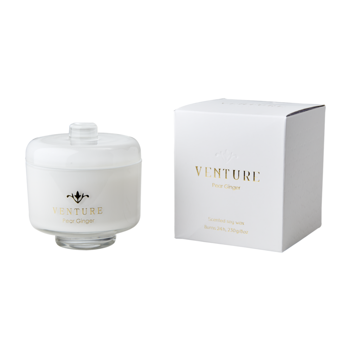 VENTURE Scented candle Pear & ginger, White