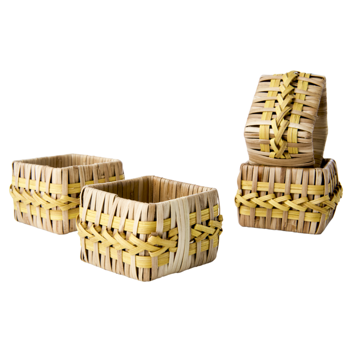 SUNNY Servettring, set om 4, Natur/gul