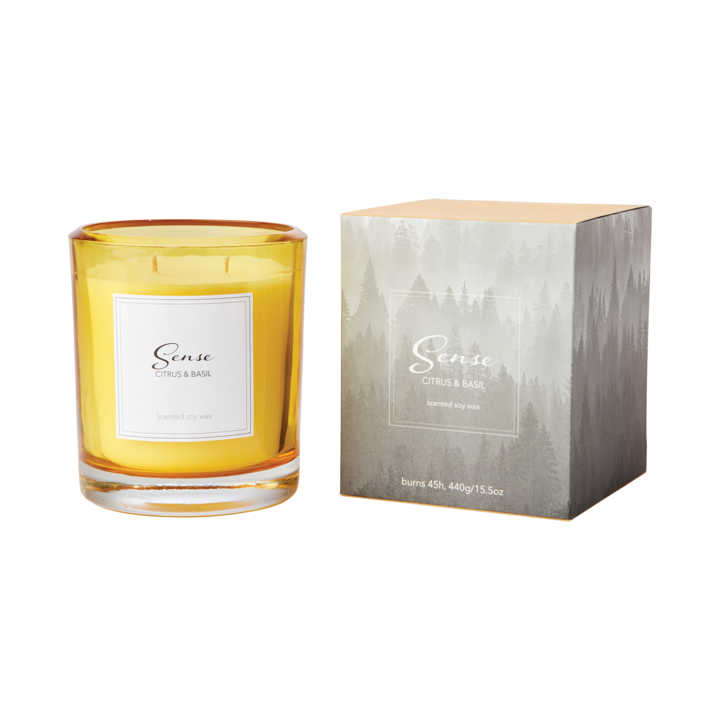 SENSE Doftljus Citrus & basil, Gul