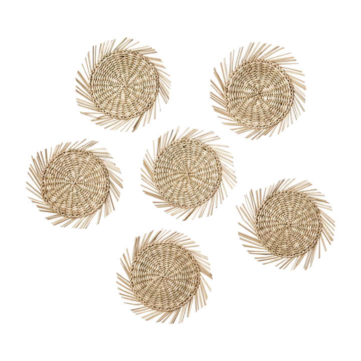 SUNNY Glasunderlägg, set om 6, Natur