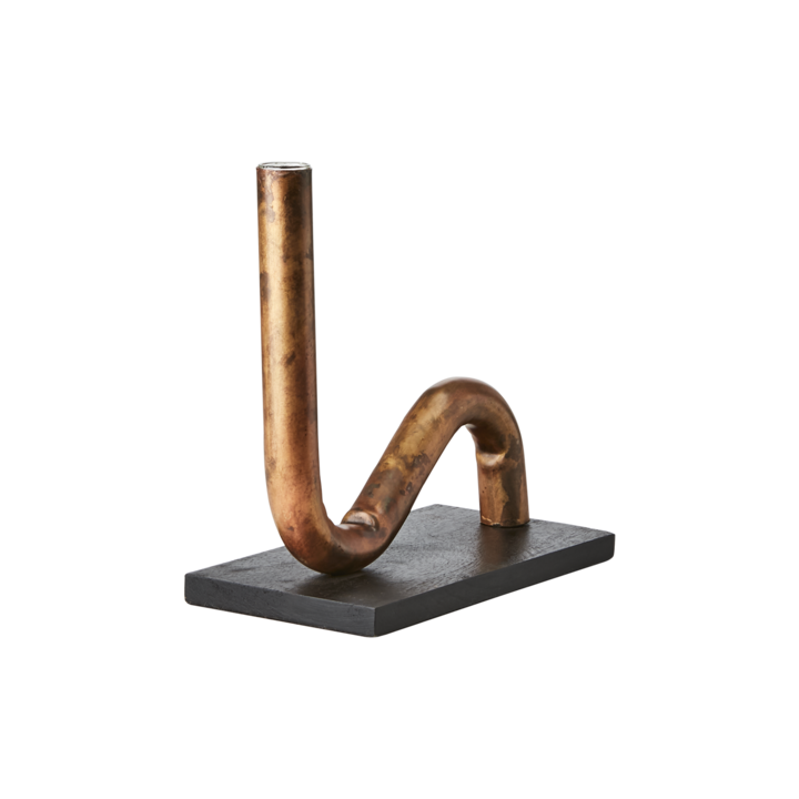 PIPER Candle holder/vase, Copper colour/black