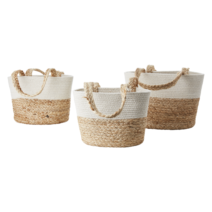 COLLECT Väska, set om 3, Natur/vit