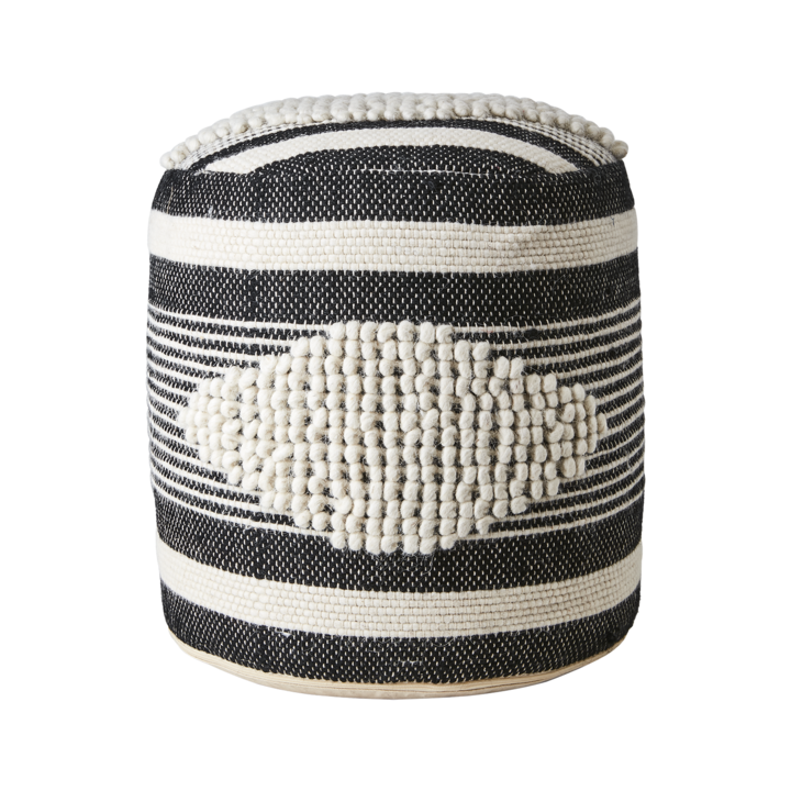 MINNA Sittpuff, Svart/elfenben