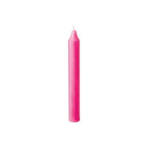 RUSTIC Taper candle, Hot pink