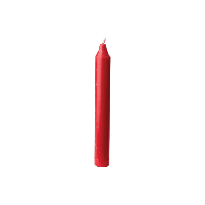 RUSTIC Taper candle, Red
