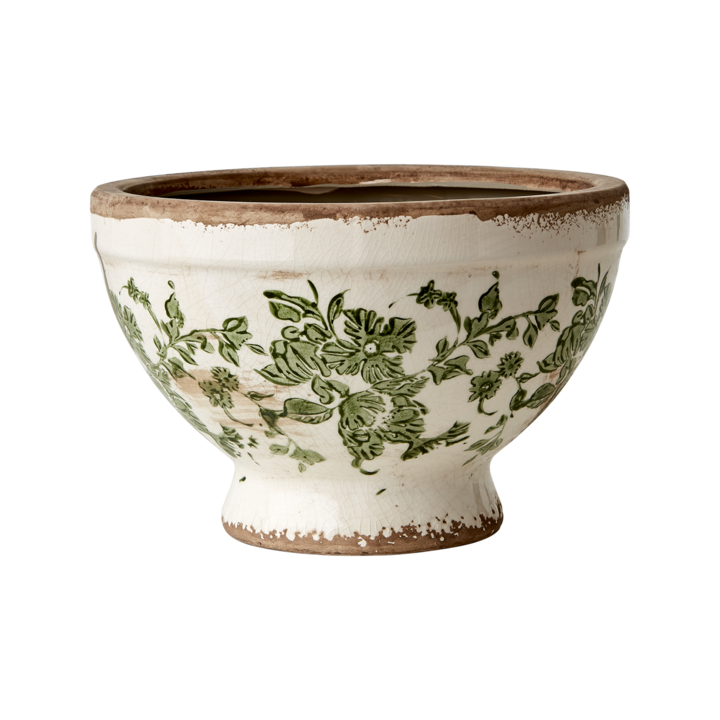 VICTORIA Kruka M, Vit/grön