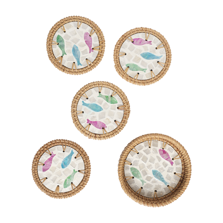 SUNNY Glasunderlägg, Natur/flerfärgad