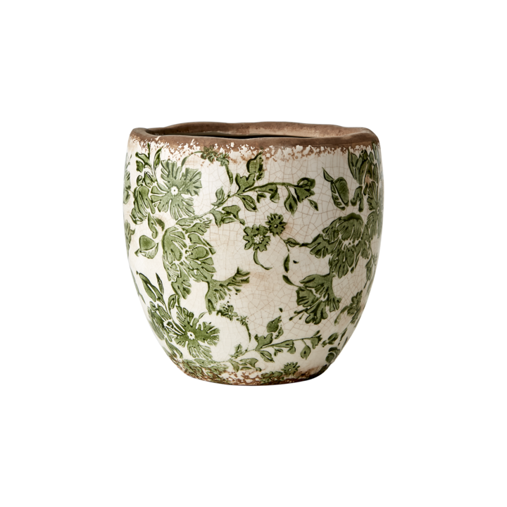 VICTORIA Kruka S, Vit/grön