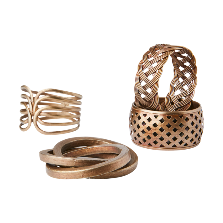 ODIN Servettring, set om 4, Mässingsfärgad