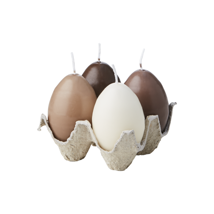 EGG CANDLES Hen egg, 4-pack, Brown/beige/ivory