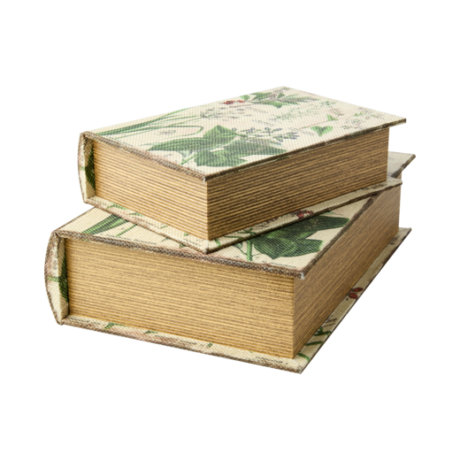 BROOKE Låda, set om 2, Natur/grön