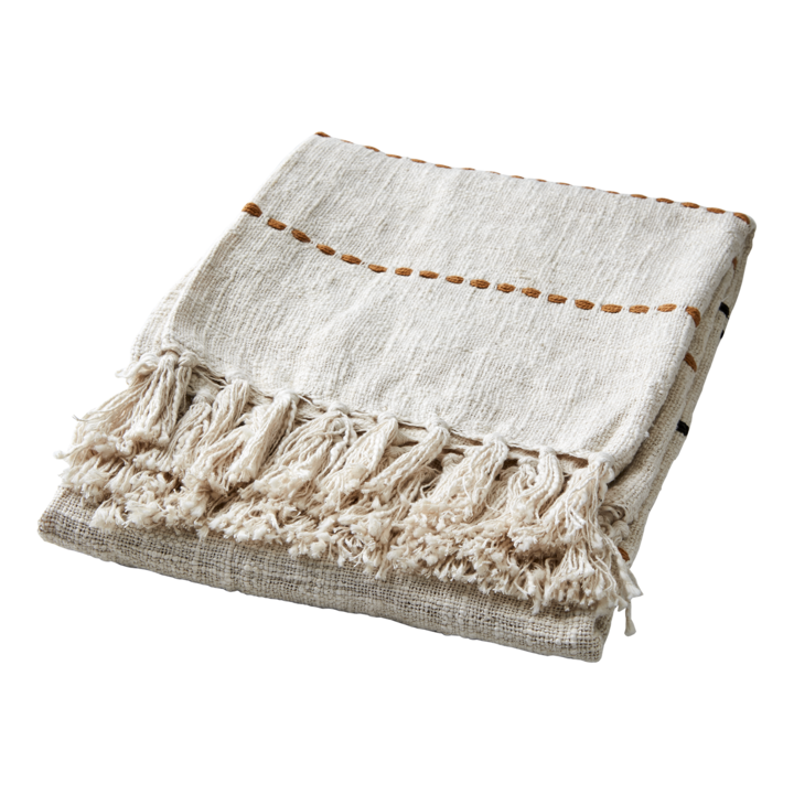 MAJA Filt, Elfenben/svart/senapsgul