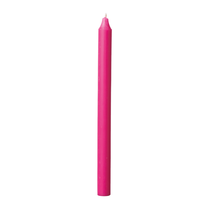 RUSTIC Taper candle, Hot pink