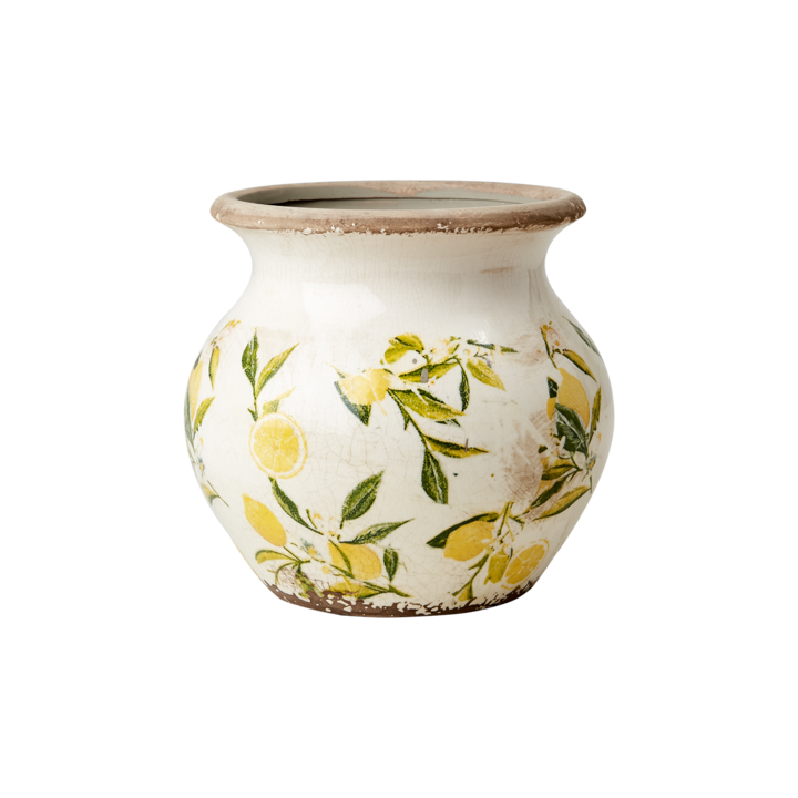 LEMONA Urna S, Vit/grön/gul