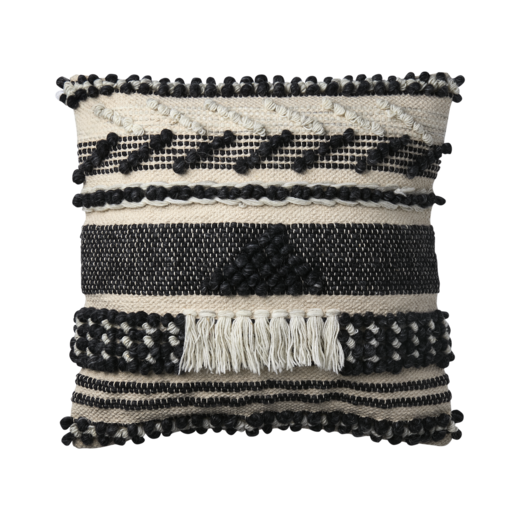 MINNA Kuddfodral, Mörkgrå/vit