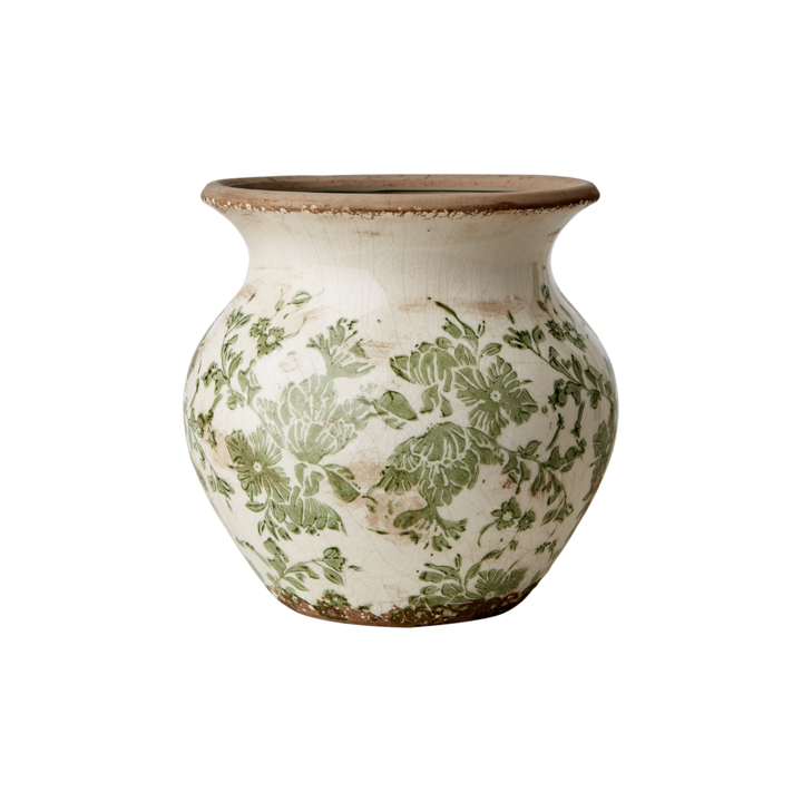 VICTORIA Urna M, Vit/grön