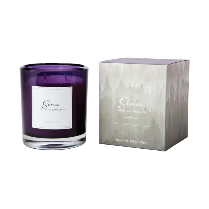 SENSE Scented candle Green tea & hyacinth, Purple
