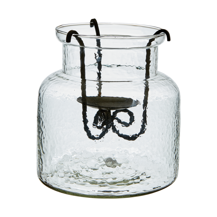 THOR Vas med ljushållare, Klar/svart