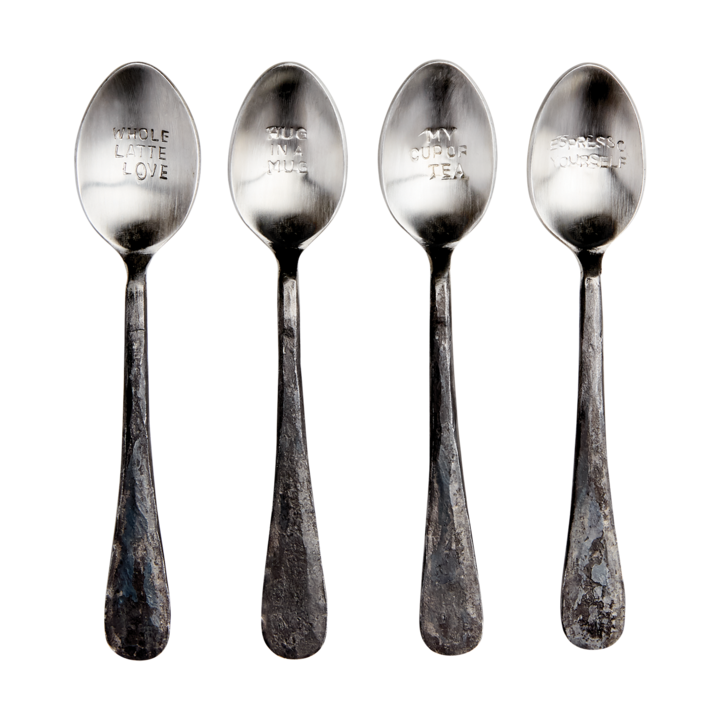 ODIN Spoon, set of 4, Silver colour